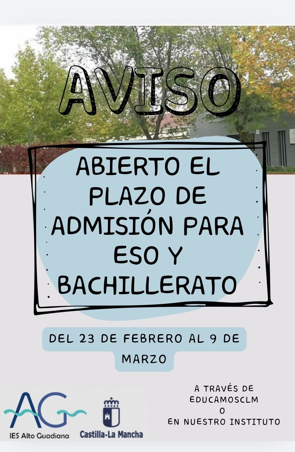 ATENCIÓN FAMILIAS Y ESTUDIANTES