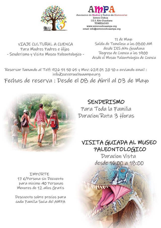 VIAJE CULTURAL A CUENCA ORGANIZADO POR EL AMPA cartel exc cuenca